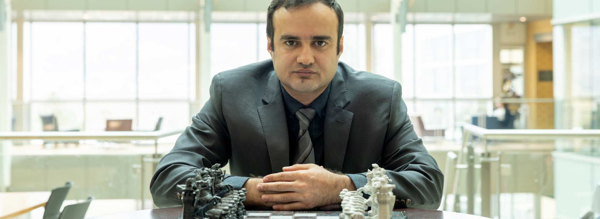 Dr. Amir Ardestani-Jaafari with chess board