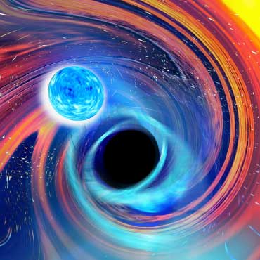 Artwork of a neutron star–black hole merger