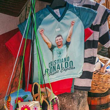 Image for of soccer superstar Christian Ronaldo on a shirt
