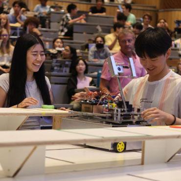 Two engineering students faced off in a robot cooking challenge