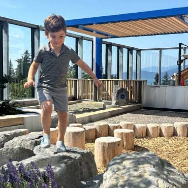 Happy child playing at a playground