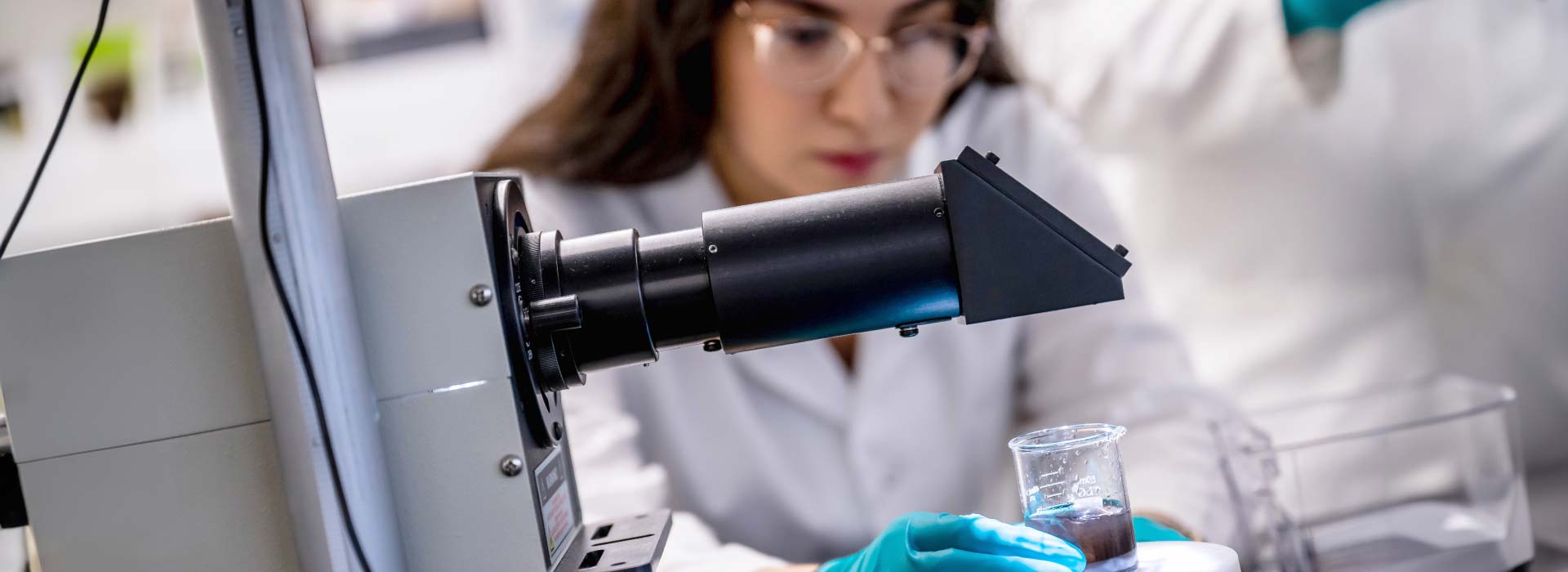 Researcher in the lab conducting test