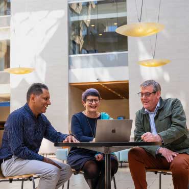 Gurm Dhugga, Associate Director of Research & Core Technology, Grainne McElroy, Deputy Chief Information Officer, and Gary Rosborough, Associate Director of Digital Solutions for Education