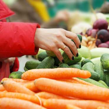 Person picking some vegetables